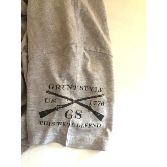 GRUNT STYLE- MENS GREY GRAPHIC CREW NECK SHORT SLEEVE T-SHIRT SIZE LARGE - Picture 4 of 7